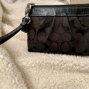 Coach USED Signature Black Wristlet